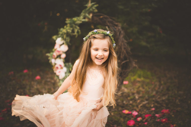 Floral Garden Swing Children Photography Mini Sessions in Gulf Breeze and Pensacola, FL