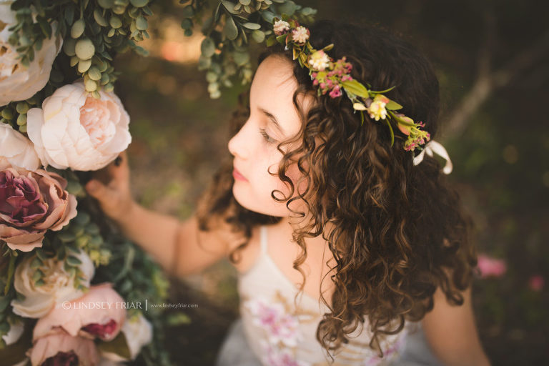 Floral Garden Swing Children Photography Mini Sessions in Gulf Breeze and Pensacola, FL